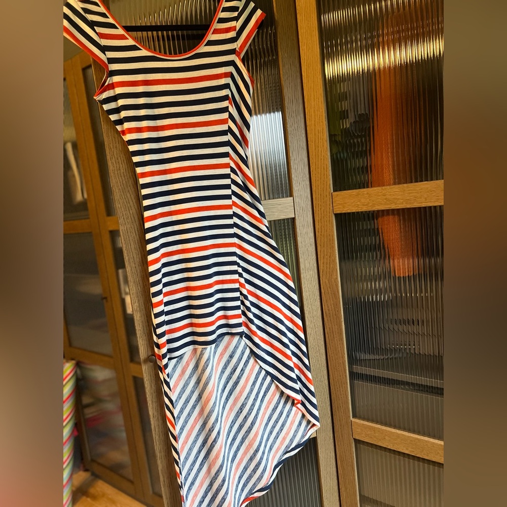 Asymmetrical cap sleeve summer dress